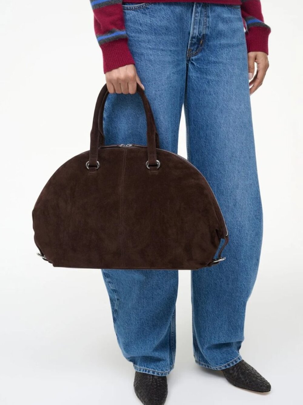 Staud Hester Satchel in Espresso Suede - Picture 7 of 13